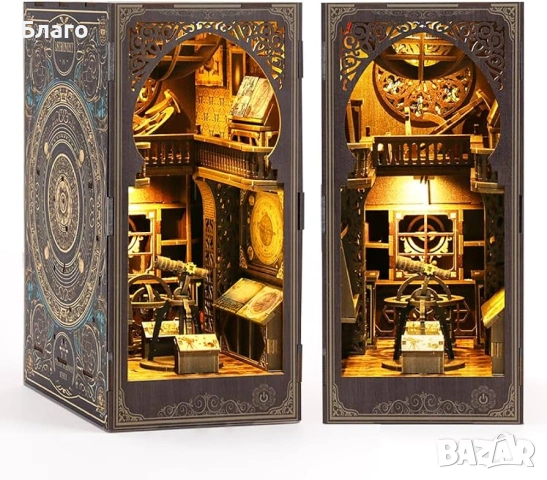 Музей на астрономията - DIY Book Nook Kit, 3D дървен пъзел, снимка 4 - Други - 53891322