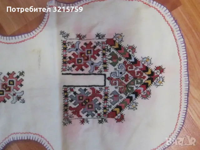 19век ръчна бродерия, каре, покривка,цигулка,фолк мотиви, снимка 4 - Антикварни и старинни предмети - 49221659
