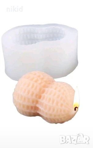 3D Голям фъстък в обвивка силиконов молд форма фондан шоколад гипс смола свещ сапун декор, снимка 2 - Форми - 51268608