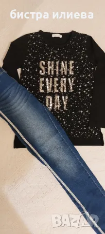 Блузка и дънки за момиче , снимка 2 - Детски Блузи и туники - 45265232