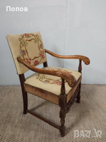 Старинно кресло трон, снимка 4 - Дивани и мека мебел - 40512324