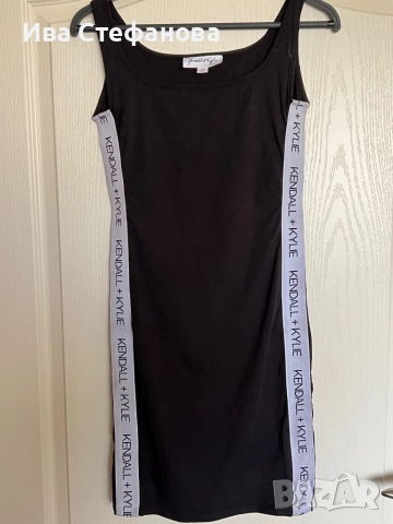 KENDALL + KYLIE памук памучна черна къса еластична трико  спортна елегантна ежедневна  рокля 