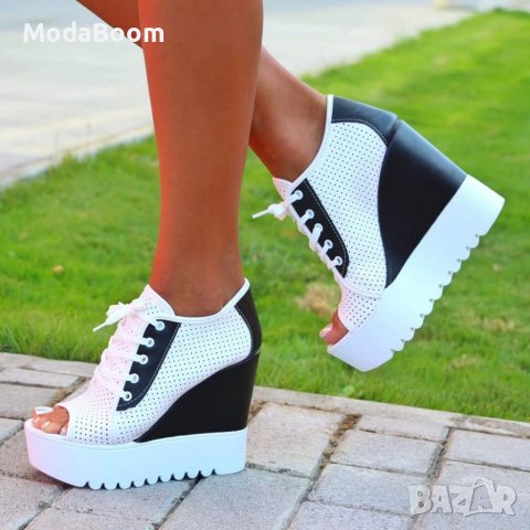 Летни и стилни боти на платформа , снимка 2 - Дамски боти - 37263029