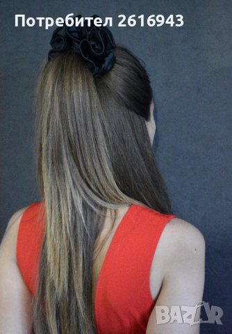 Сатенено скрънчи "РОЗА" с уникален дизайн , снимка 6 - Аксесоари за коса - 38882968