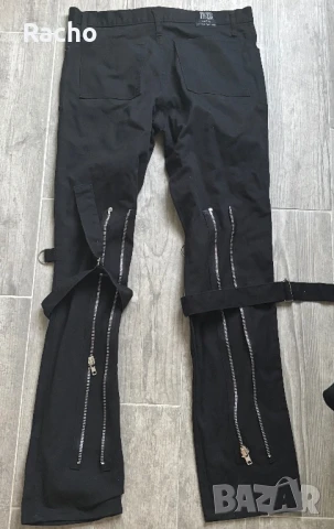 Оригинални дънки tiger of london с ципове и колани, снимка 2 - Дънки - 51182729