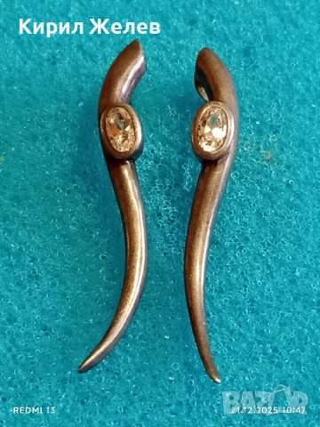 Елегантни сребърни обеци с нежна извивка и инкрустирани кристали 27231, снимка 5 - Обеци - 52863855