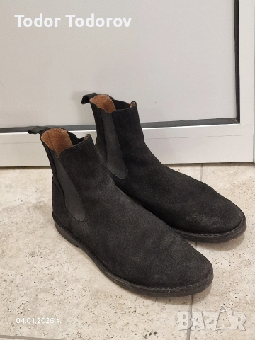 мъжки боти естествен велур