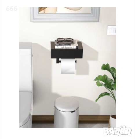 Метален държач за тоалетна хартия с място за съхранение на мокри кърпички и държач за телефон., снимка 2 - Други стоки за дома - 53287977