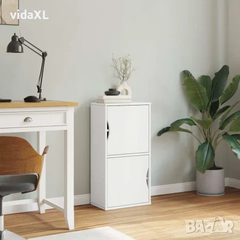 vidaXL Страничен шкаф ODDA White 40x24x79 cm Масивна дървесина Бор, снимка 4 - Бюфети - 56147521