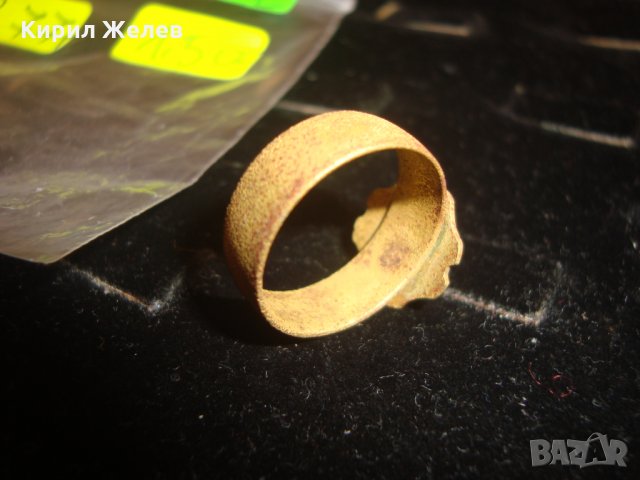 СТАРЕНИНЕН МЕДЕН БРОНЗИРАН ОРНАМЕНТИРАН ПРЪСТЕН с ГРАНАТ СТАРО ГРАДСКО БИЖУ , снимка 5 - Колекции - 30287050