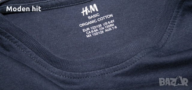 H&M тъмно синя блуза за момче размер 122-128 см., снимка 2 - Детски Блузи и туники - 34121895