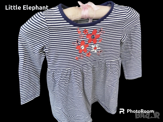 Рокличка за 18-24 мес мом райе и червени цветя,колекция"Flowers",Англия/нова