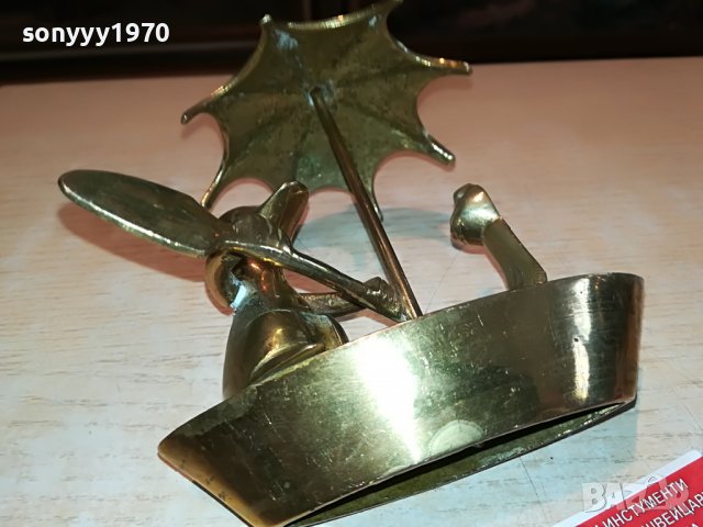 мед/месинг лодка с пате и жабок-внос англия 0905221417, снимка 9 - Антикварни и старинни предмети - 36703095