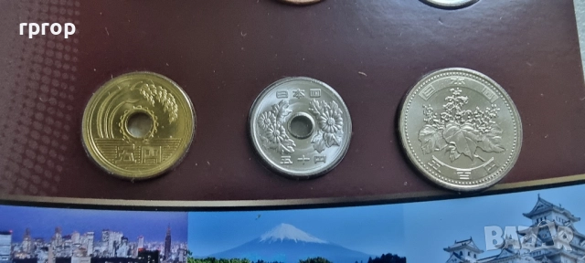 Япония. 1, 5 ,10, 50, 100 и 500 йени. UNC., снимка 3 - Нумизматика и бонистика - 51732960