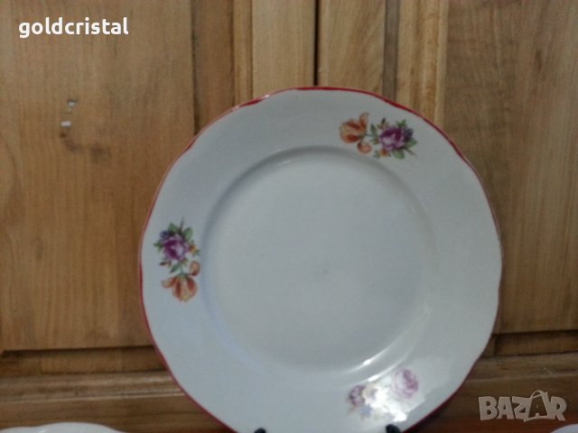 Стар български порцелан чинии плитки за основно , снимка 6 - Антикварни и старинни предмети - 37693515