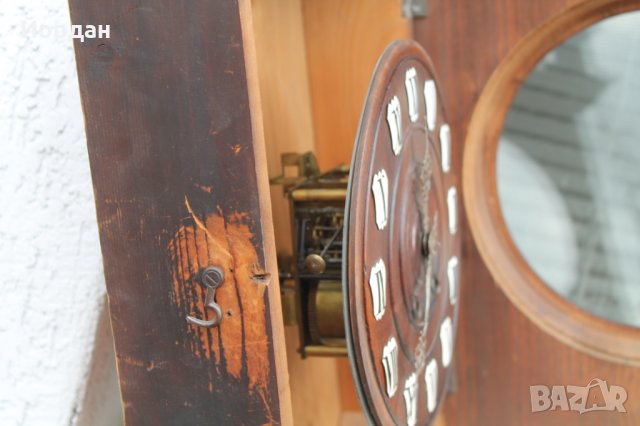 Френски стенен часовник с махало и ключ, снимка 6 - Антикварни и старинни предмети - 30254245