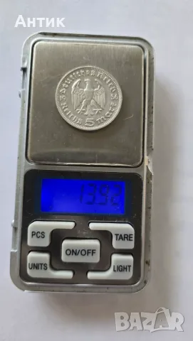 5 Reichsmark 1936 A — Paul von Hindenburg, снимка 4 - Нумизматика и бонистика - 56519685