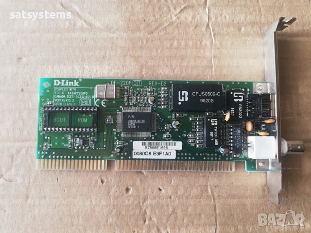 D-Link DE-220P REV-D2 16-bit ISA Network PC Controller Card