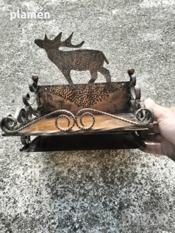 Стара медна етажерка, снимка 2 - Антикварни и старинни предмети - 51227659