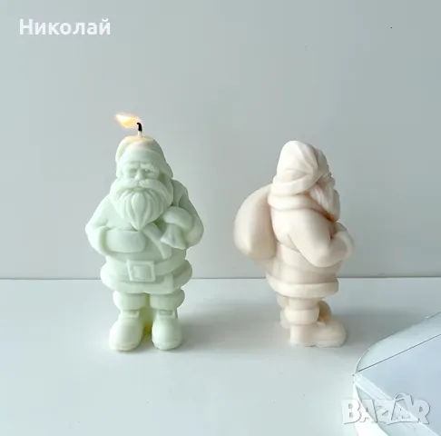 Силиконов молд Дядо коледа с чувал за играчки за свещи сапуни , фондан епоксидна смола, снимка 3 - Форми - 48090714