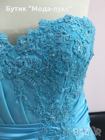 Официална светлосиня рокля, снимка 3 - Рокли - 29968686