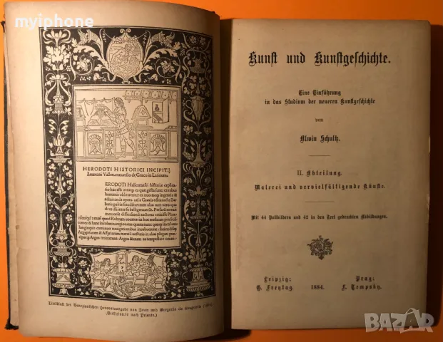 Стара Книга Изкуство История на Изкуствата Алвин Шулц 1884 г. на Немски
