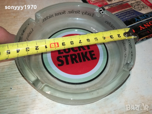 LUCKY STRIKE-ГОЛЯМ ПЕПЕЛНИК ВНОС GERMANY 1910251900, снимка 10 - Антикварни и старинни предмети - 52109477