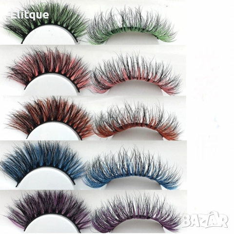 Флуористентни цветни изкуствени мигли, различни цветове  , снимка 8 - Козметика за лице - 52906369