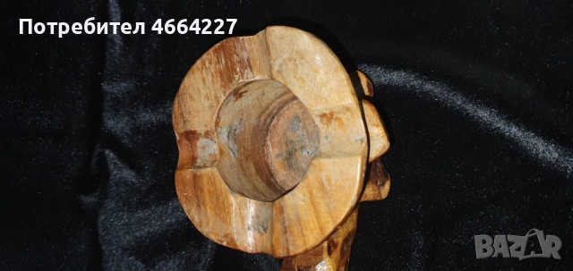 Уникален ръчно изработен дървен пепелник, снимка 2 - Антикварни и старинни предмети - 52589341