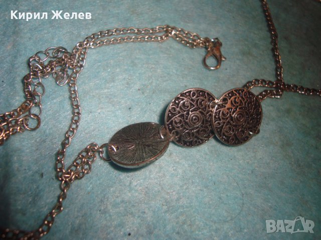 СРЕБРИСТА ЕТНО-СТИЛ ОГЪРЛИЦА 27164, снимка 5 - Колиета, медальони, синджири - 35009771