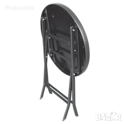 Маса Muhler D60xH74cm, сгъваема, стъклен плот, снимка 3 - Маси - 51059671