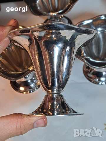 луксозни италиански чаши за десерт / сладолед от неръждаема стомана ILSA INOX 18/10 29/4, снимка 5 - Чаши - 52443833