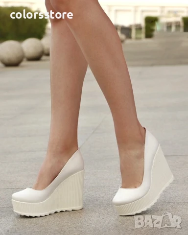 Обувки на платформа - бяла кожа - SLK90 , снимка 2 - Дамски ежедневни обувки - 51400518