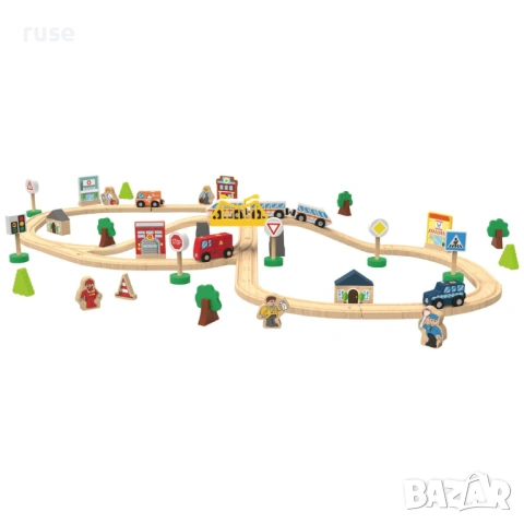 НОВИ! Дървено влакче с релси Град 2.7м, снимка 6 - Влакчета, самолети, хеликоптери - 54220445