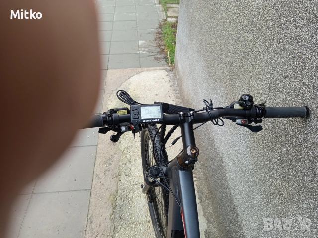 27.5 цола електрически алуминиев велосипед с 21 скорости усилени капли амортисьори предни като нов , снимка 11 - Велосипеди - 53372968