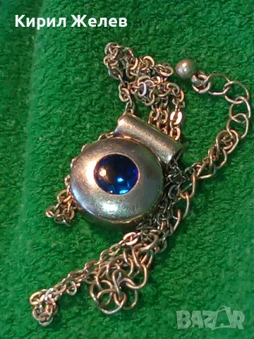 СКЪПОЦЕНЕН СРЕБЪРЕН МЕДАЛЬОН СРЕБРО 925 с ЮВЕЛИРНО ФАСЕТИРАН СИН ЦИРКОН и ПОСРЕБРЕНА ВЕРИЖКА 49733, снимка 14 - Колиета, медальони, синджири - 49913183