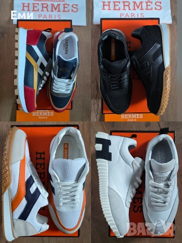 Hermes Bouncing Sneakers Естествена кожа и велур мъжки обувки сникърси , снимка 2 - Спортни обувки - 52755746
