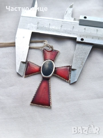 Старинен Антикварен Сребърен Италиански Кардиналски Кръст, снимка 4 - Антикварни и старинни предмети - 50852341