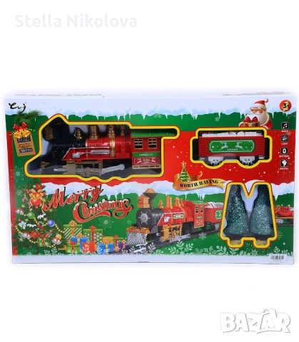 Детски коледен влак, звук, светлини, релси