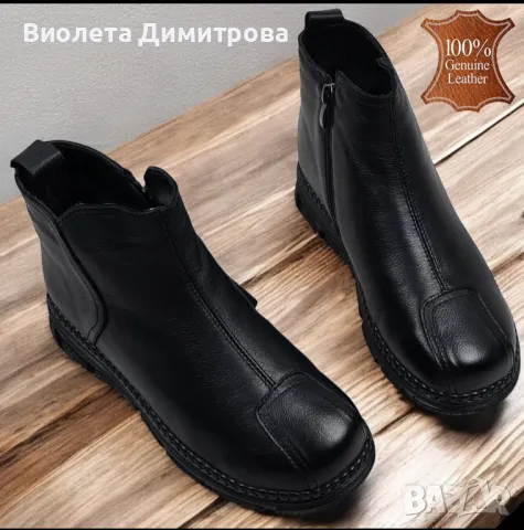 Топли дамски боти от 100% естествена кожа 36-43, снимка 2 - Дамски боти - 47649186