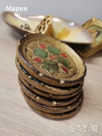 Флорентински дървени поставки/подноси, снимка 5 - Антикварни и старинни предмети - 56383328