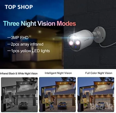 Нова Външна охранителна камера домашно видеонаблюдение Двуканална, снимка 7 - Аналогови камери - 49427422