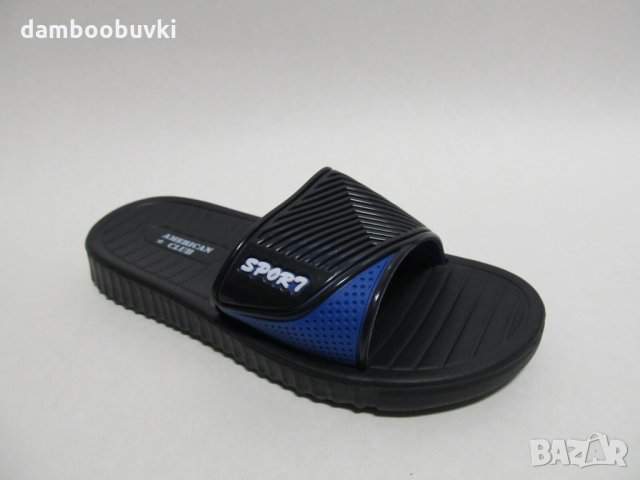 Детски гумени чехли American club черно/синьо 31/35