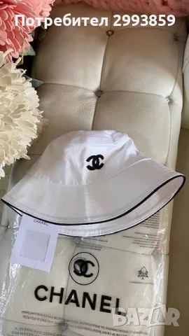 шапка ШАНЕЛ*Chanel bucket hat cotton, снимка 2 - Шапки - 55740531