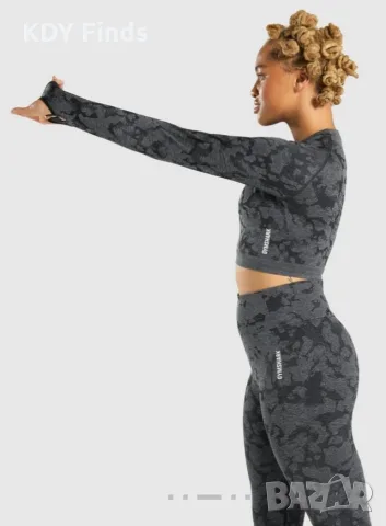 Gymshark Camo късо горно м/л, снимка 7 - Спортни екипи - 56288496