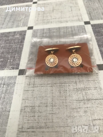 Копчета за ръкавели с камъчета, щипка за вратовръзка, снимка 2 - Други - 50927057