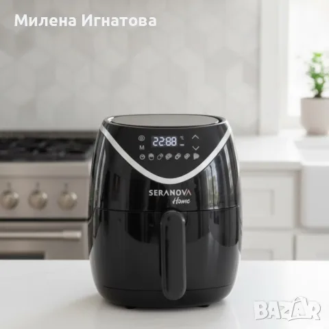 Фритюрник с горещ въздух (Air Fryer) Seranova, 5L, 2000W, Дигитален сензорен дисплей, снимка 2 - Други - 55959533