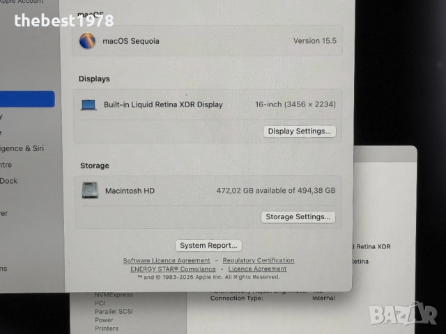 MacBook Pro 16 M1 Max`10 CPU/32 GPU/32GB RAM/512GB SSD, снимка 7 - Лаптопи за работа - 52666196