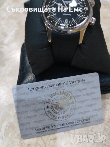 Longines Heritage Legend Diver Black Dial Rubber 42 mm Men's Watch L3.774.4.50.9, снимка 2 - Смарт часовници - 53262854