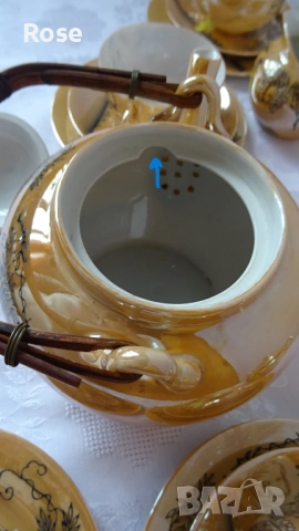 Японски порцеланови тройни сетове, чайник, захарница и каничка, снимка 6 - Сервизи - 53976446